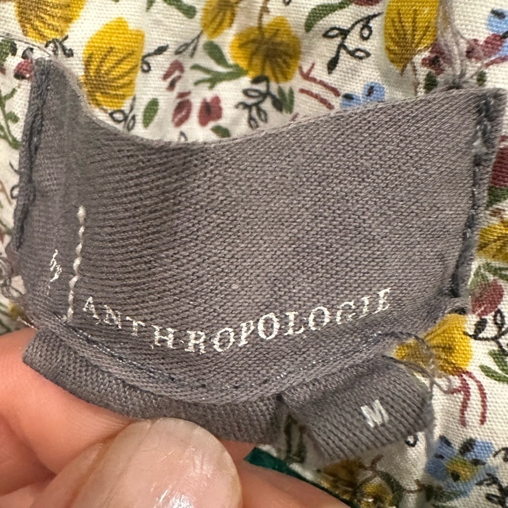 Anthropologie Green Textured Off Shoulder Top blouse casual resort women Medium - Picture 5 of 7